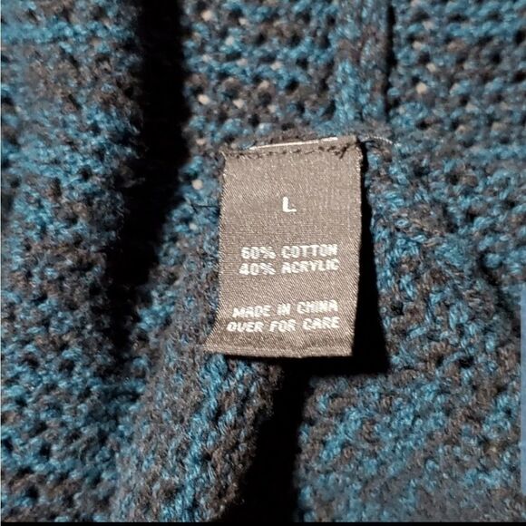 AGB Turquoise Open Weave Cardigan - Picture 5 of 7